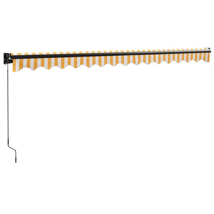 Tenda Sole Retrattile Gialla e Bianca 4x3 m Tessuto e Alluminio | homemem39