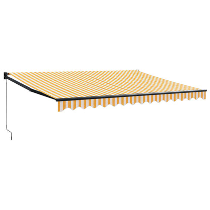 Tenda Retrattile Gialla e Bianca 4,5x3 m in Tessuto e Alluminio | homemem39