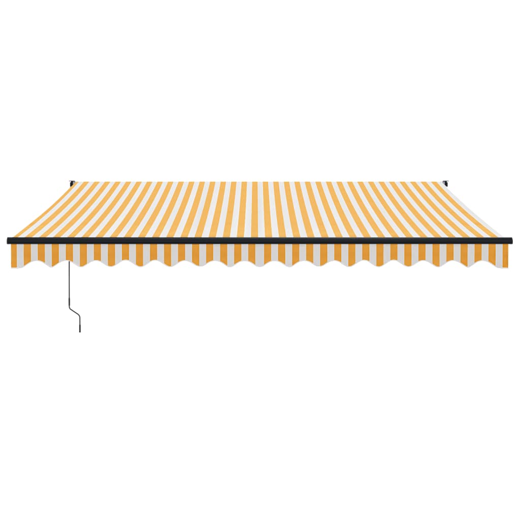 Tenda Retrattile Gialla e Bianca 4,5x3 m in Tessuto e Alluminio | homemem39