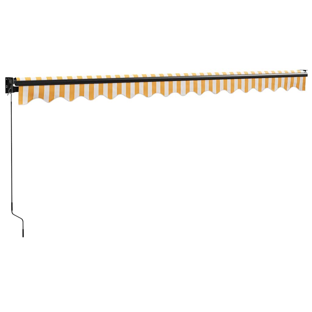 Tenda Retrattile Gialla e Bianca 4,5x3 m in Tessuto e Alluminio | homemem39