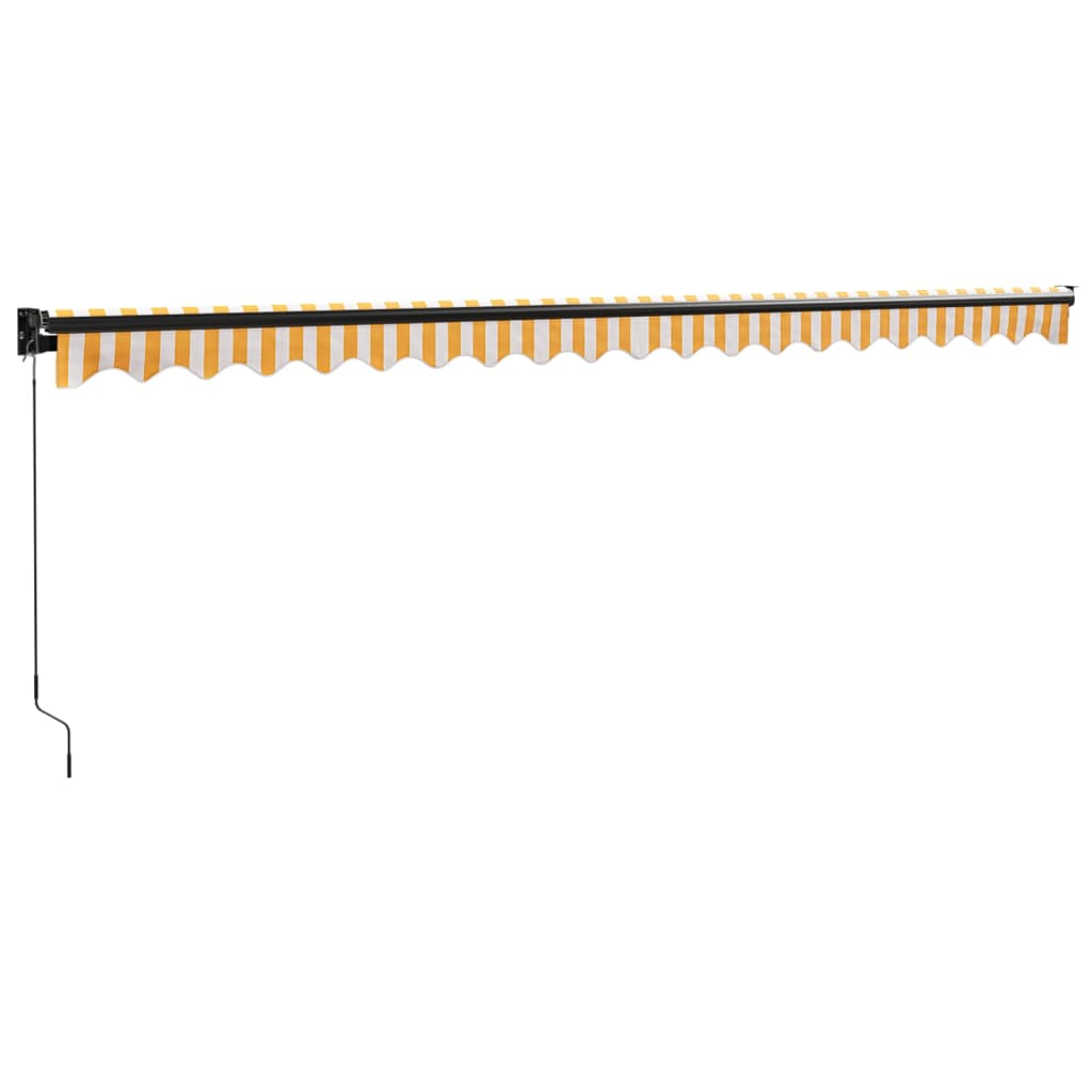 Tenda Sole Retrattile Gialla e Bianca 5x3 m Tessuto e Alluminio - homemem39