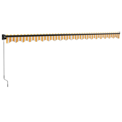 Tenda Sole Retrattile Gialla e Bianca 5x3 m Tessuto e Alluminio - homemem39