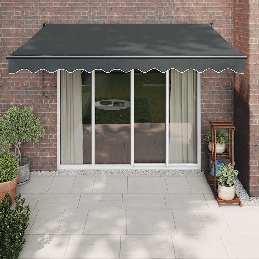Tenda da Sole Retrattile Antracite 3x2,5 m Tessuto e Alluminio | homemem39