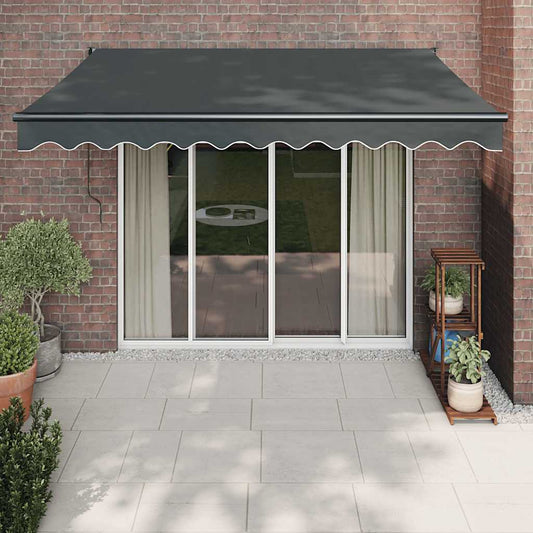 Tenda da Sole Retrattile Antracite 3,5x2,5m Tessuto e Alluminio | homemem39