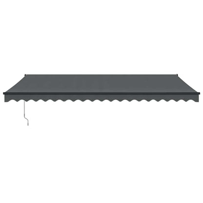 Tenda da Sole Retrattile Antracite 5x3 m in Tessuto e Alluminio
