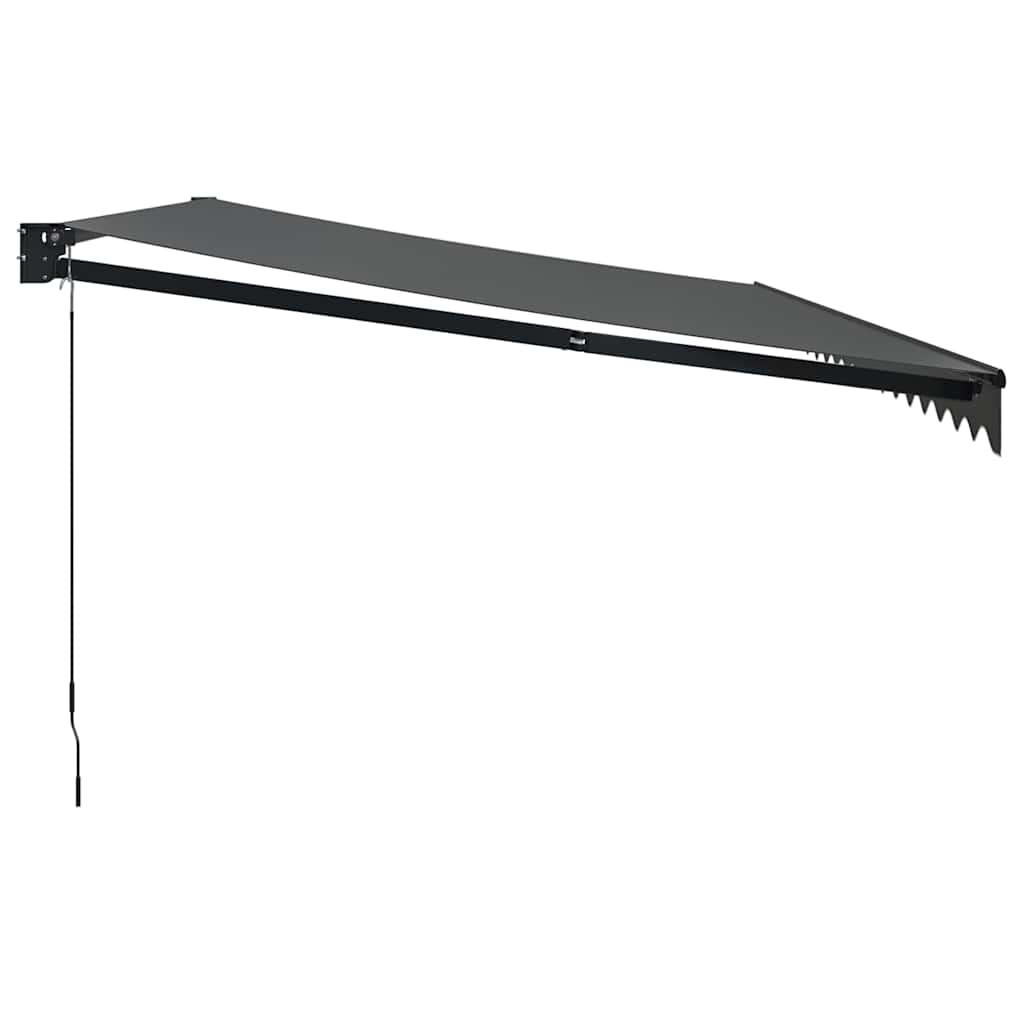 Tenda da Sole Retrattile Antracite 5x3 m in Tessuto e Alluminio