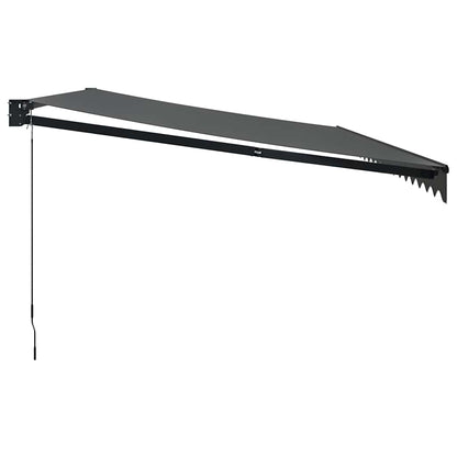 Tenda da Sole Retrattile Antracite 5x3 m in Tessuto e Alluminio
