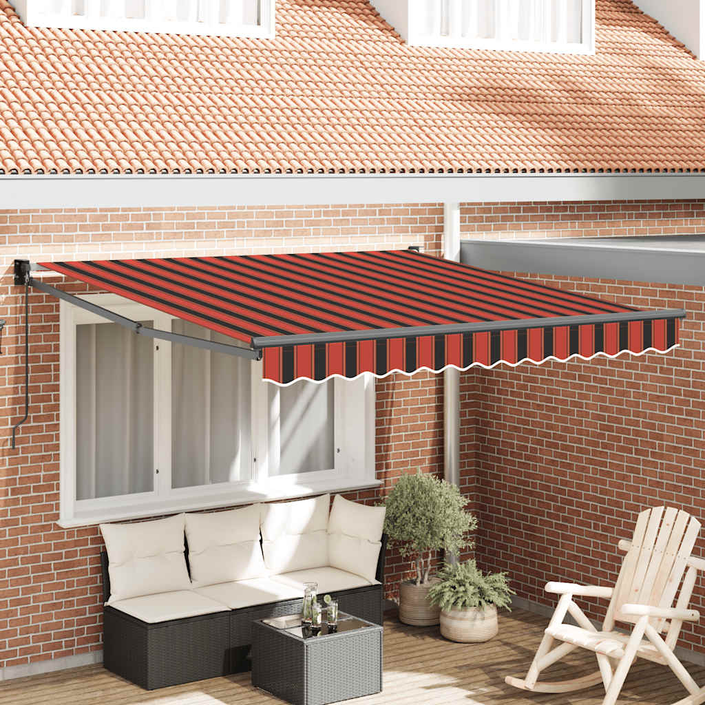 Tenda Retrattile Arancione e Marrone 3x2,5m Tessuto e Alluminio | homemem39