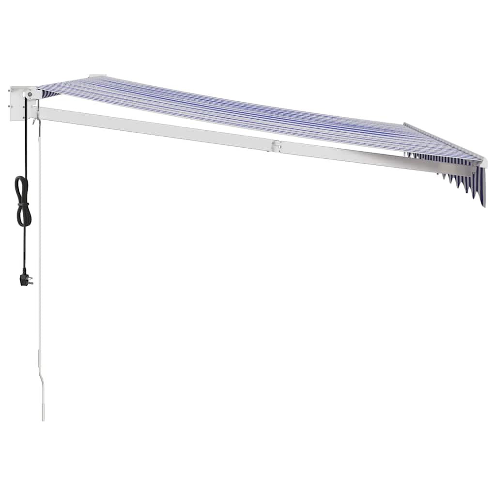 Tenda Sole Automatica Retrattile Blu e Bianca 3x2,5 m