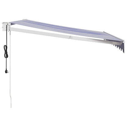Tenda Sole Automatica Retrattile Blu e Bianca 3x2,5 m