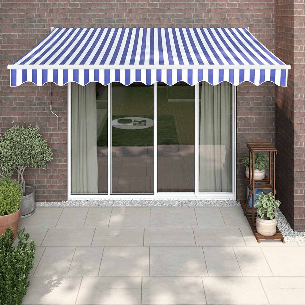 Tenda Sole Automatica Retrattile Blu e Bianca 3x2,5 m | homemem39