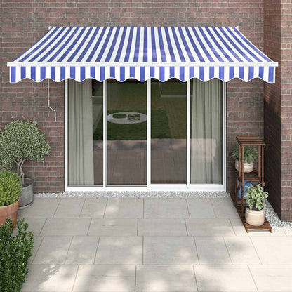 Tenda Sole Automatica Retrattile Blu e Bianca 3x2,5 m | homemem39