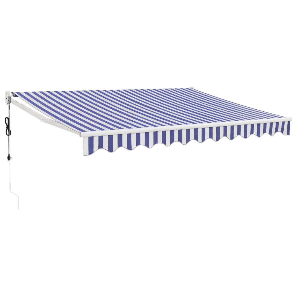 Tenda Sole Automatica Retrattile Blu e Bianca 3,5x2,5 m - homemem39