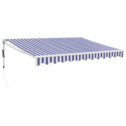 Tenda Sole Automatica Retrattile Blu e Bianca 3,5x2,5 m - homemem39