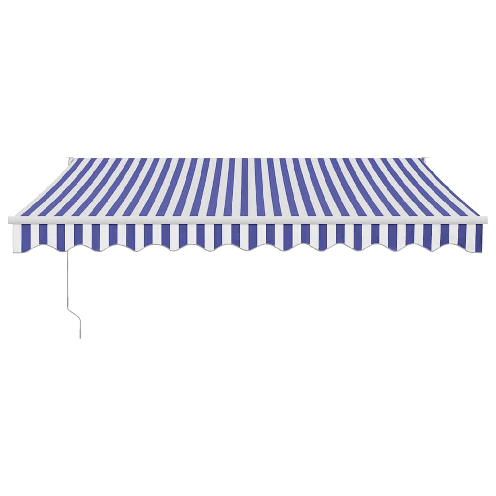 Tenda Sole Automatica Retrattile Blu e Bianca 3,5x2,5 m - homemem39