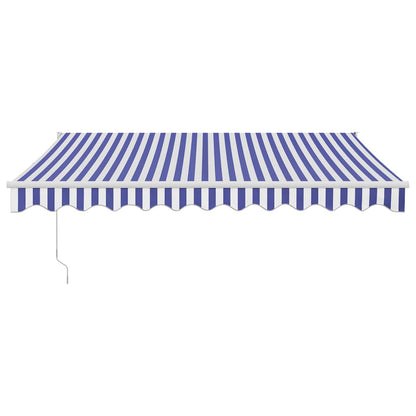 Tenda Sole Automatica Retrattile Blu e Bianca 3,5x2,5 m - homemem39