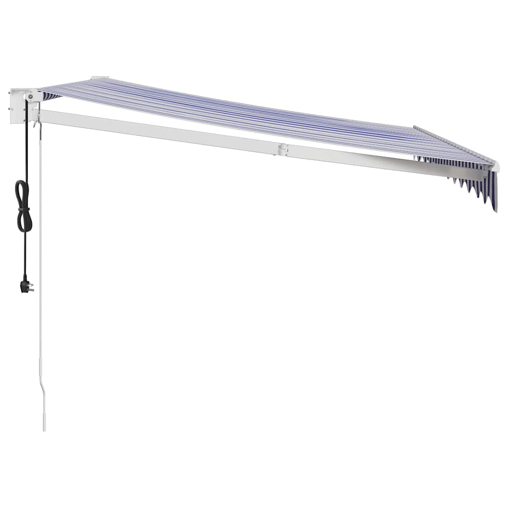 Tenda Sole Automatica Retrattile Blu e Bianca 3,5x2,5 m