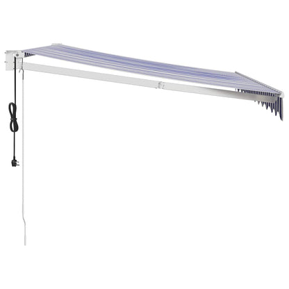 Tenda Sole Automatica Retrattile Blu e Bianca 3,5x2,5 m