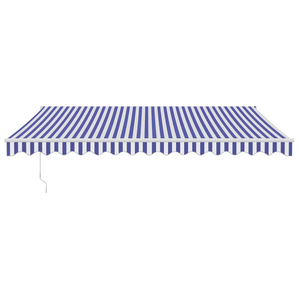 Tenda Sole Automatica Retrattile Blu e Bianca 4,5x3 m | homemem39