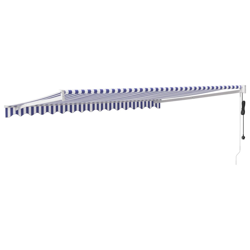 Tenda Sole Automatica Retrattile Blu e Bianca 4,5x3 m | homemem39