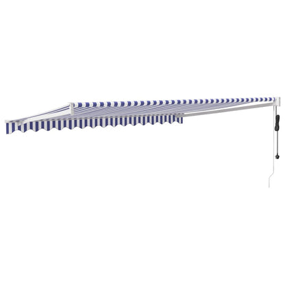 Tenda Sole Automatica Retrattile Blu e Bianca 4,5x3 m | homemem39