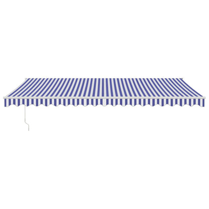 Tenda Sole Automatica Retrattile Blu e Bianca 5x3 m - homemem39