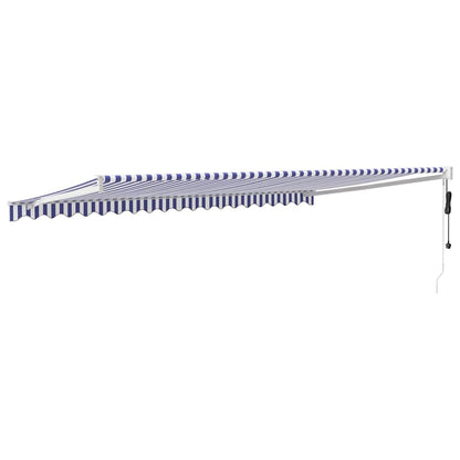 Tenda Sole Automatica Retrattile Blu e Bianca 5x3 m - homemem39