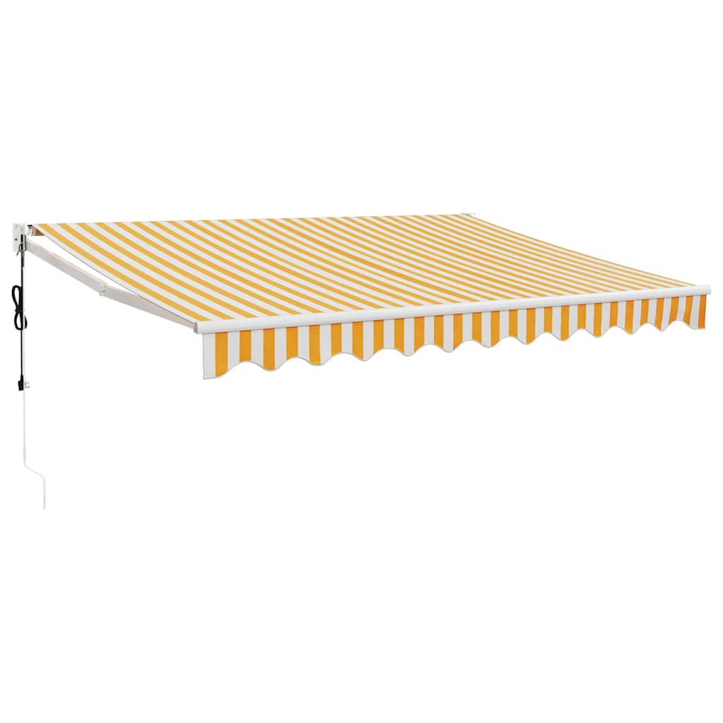 Tenda Sole Automatica Retrattile Gialla e Bianca 3x2,5 m