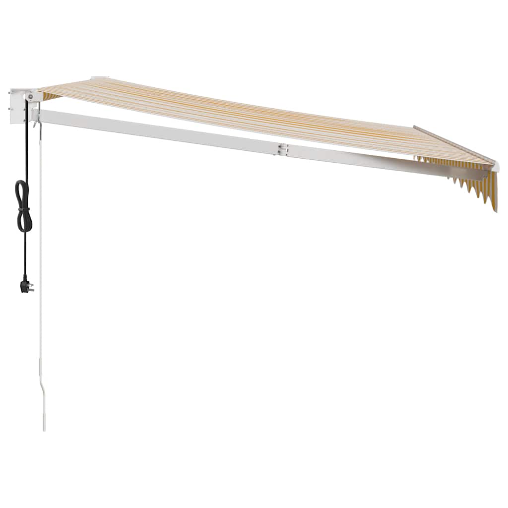 Tenda Sole Automatica Retrattile Gialla e Bianca 3x2,5 m