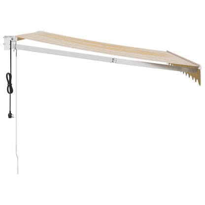 Tenda Sole Automatica Retrattile Gialla e Bianca 3x2,5 m