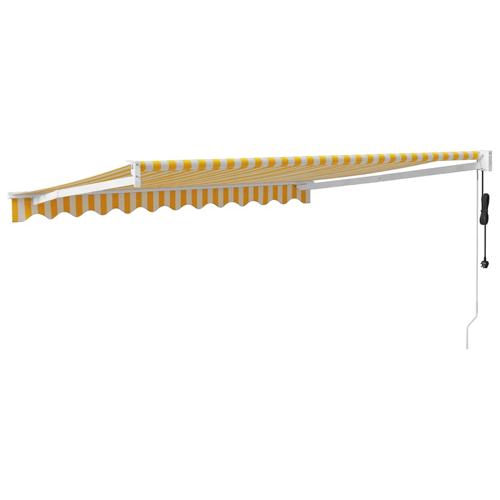Tenda Sole Automatica Retrattile Gialla e Bianca 3x2,5 m | homemem39