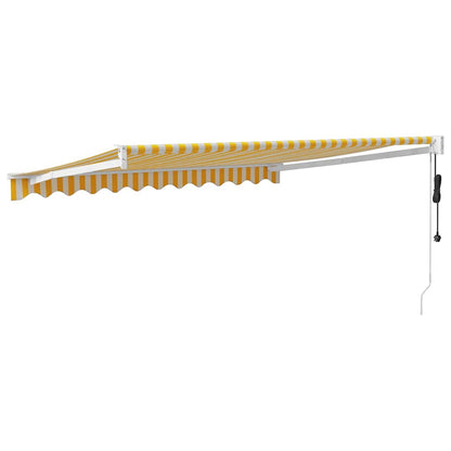 Tenda Sole Automatica Retrattile Gialla e Bianca 3x2,5 m