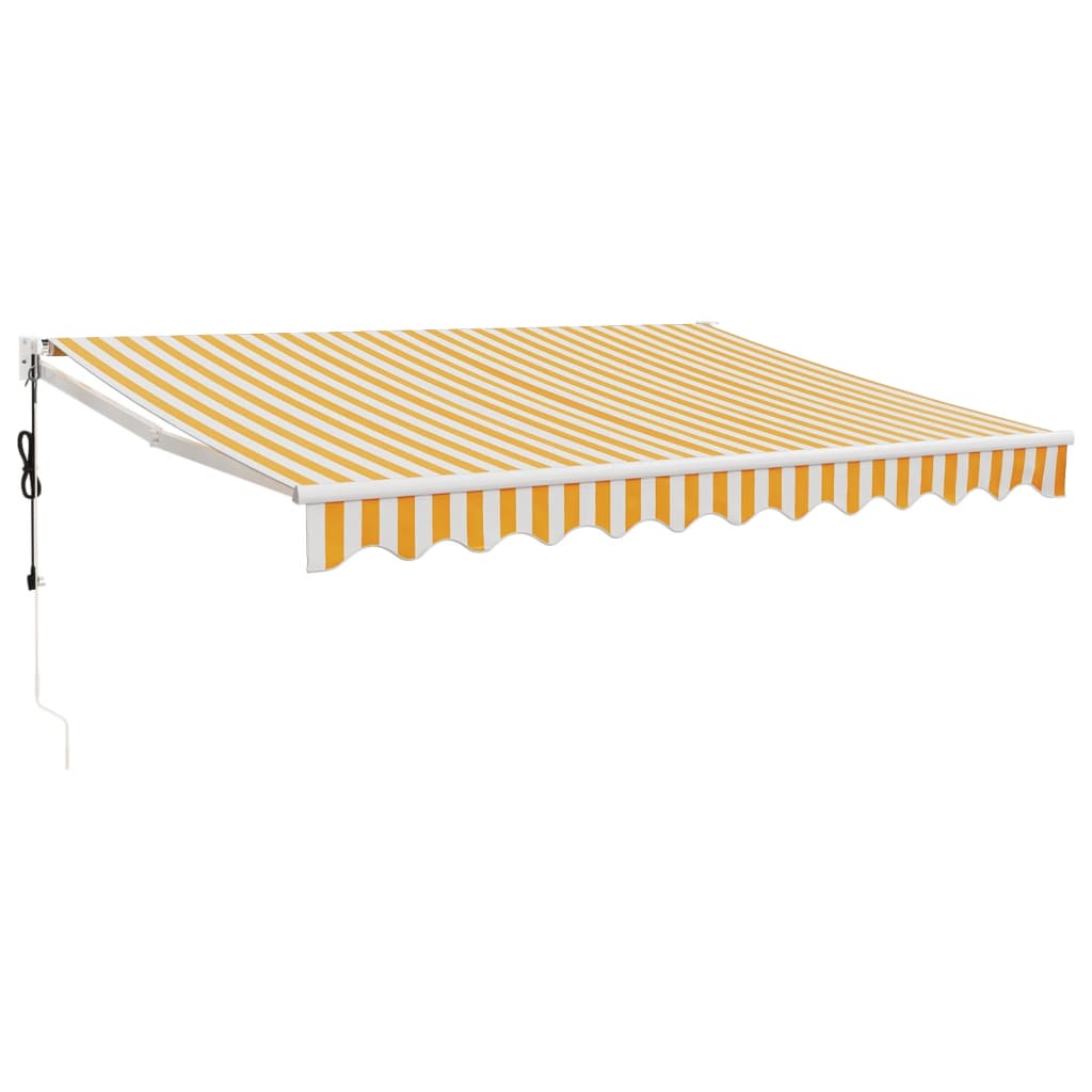 Tenda Sole Automatica Retrattile Gialla e Bianca 3,5x2,5 m - homemem39