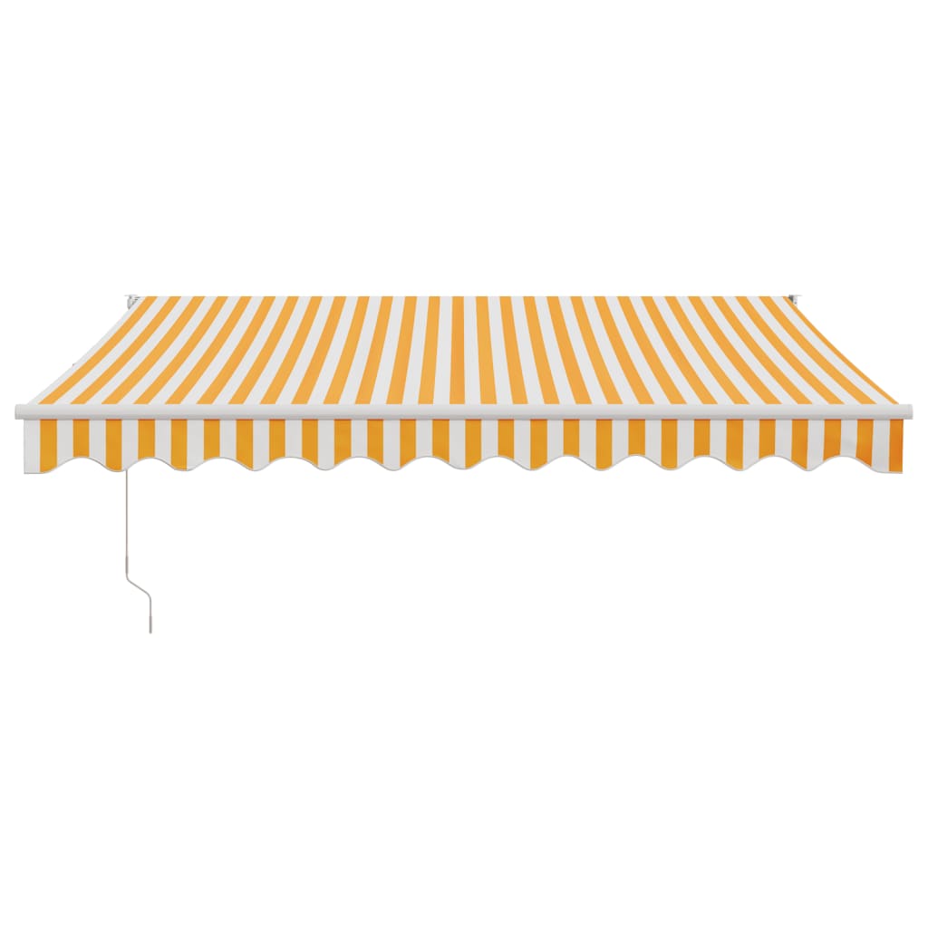 Tenda Sole Automatica Retrattile Gialla e Bianca 3,5x2,5 m - homemem39