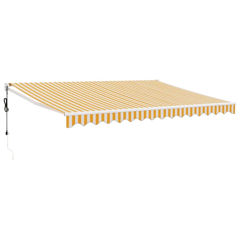 Tenda Sole Automatica Retrattile Gialla e Bianca 4x3 m | homemem39