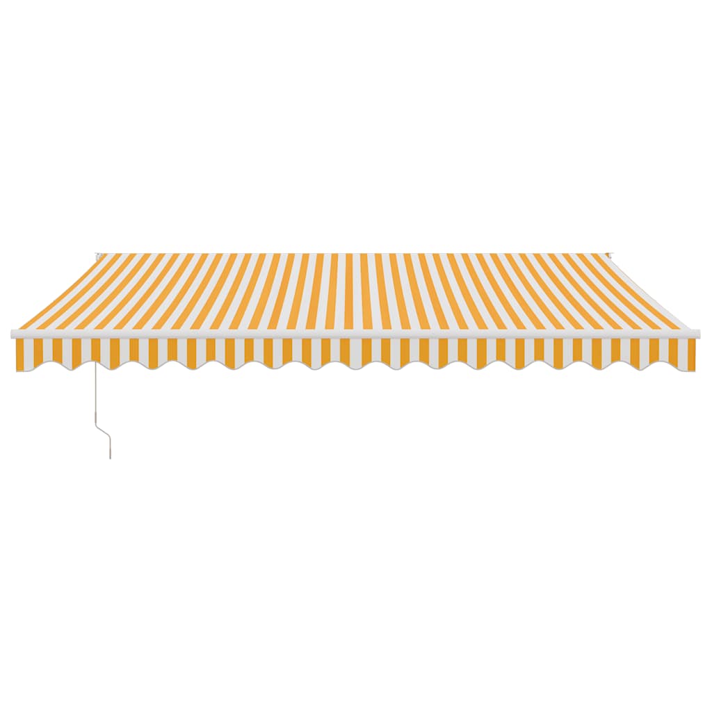 Tenda Sole Automatica Retrattile Gialla e Bianca 4x3 m | homemem39