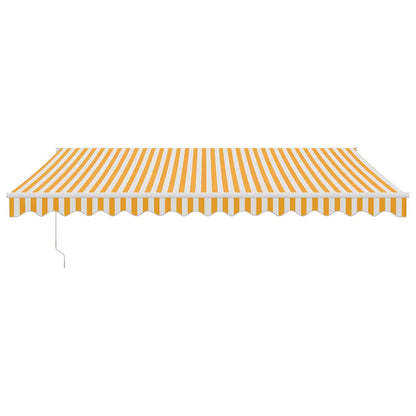 Tenda Sole Automatica Retrattile Gialla e Bianca 4x3 m | homemem39