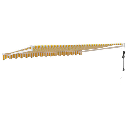 Tenda Sole Automatica Retrattile Gialla e Bianca 4x3 m | homemem39