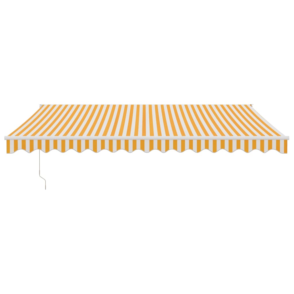 Tenda Sole Automatica Retrattile Gialla e Bianca 4,5x3 m