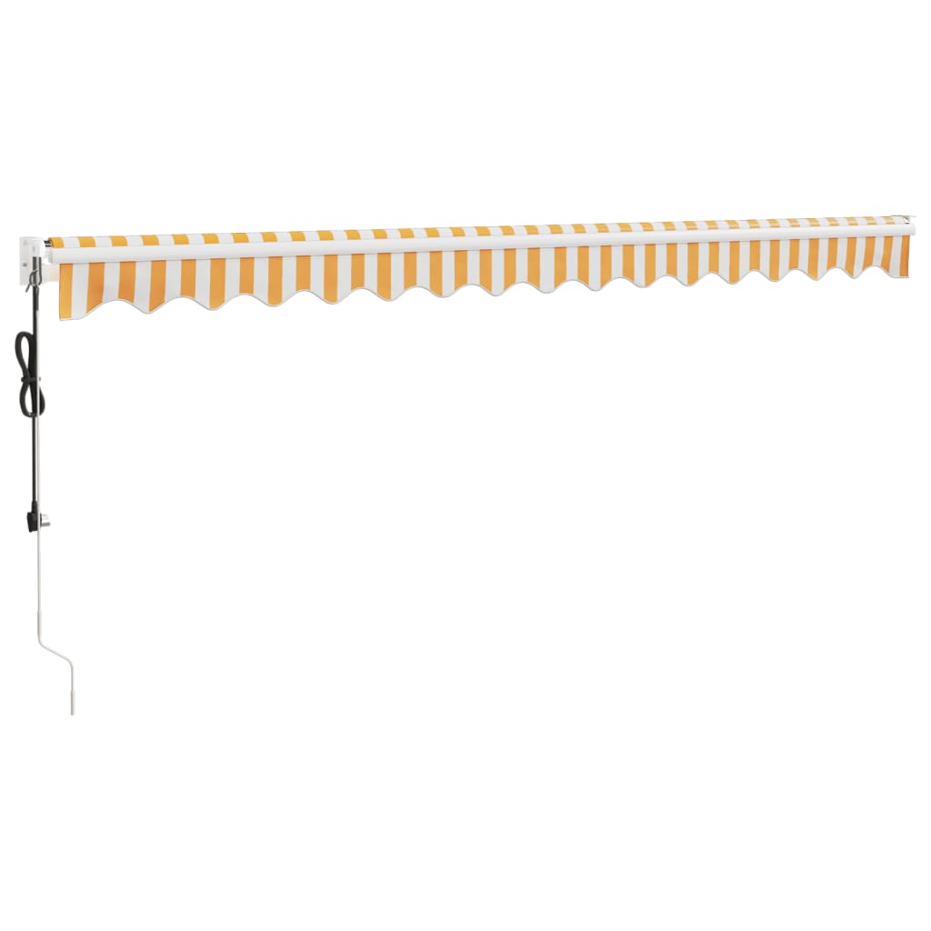 Tenda Sole Automatica Retrattile Gialla e Bianca 4,5x3 m | homemem39