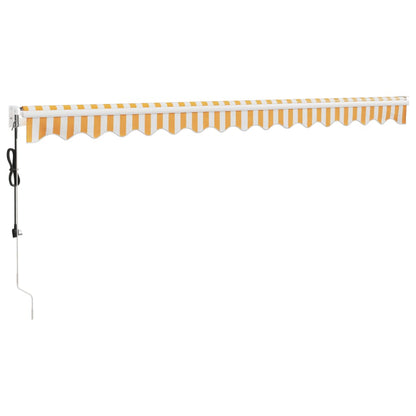 Tenda Sole Automatica Retrattile Gialla e Bianca 4,5x3 m | homemem39