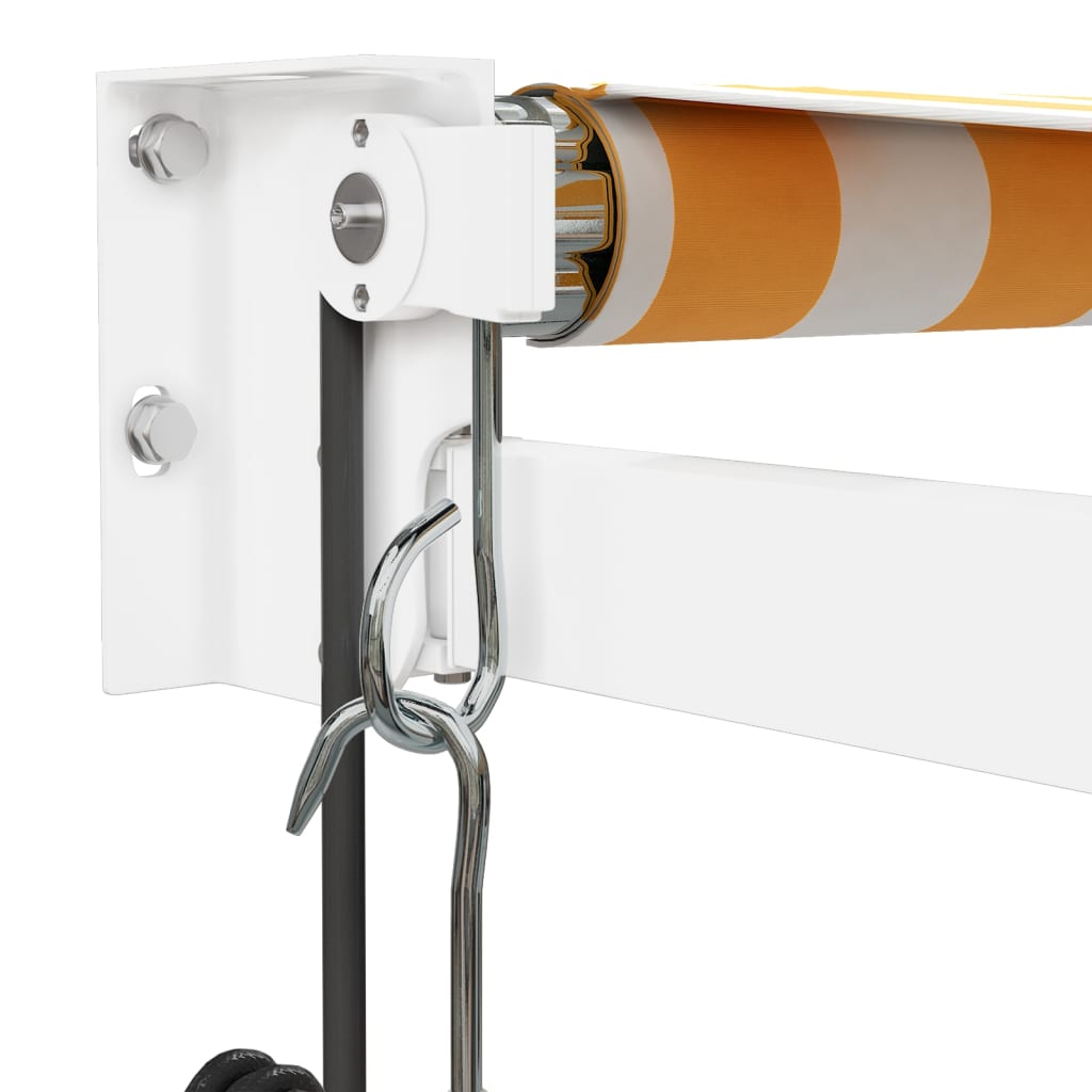 Tenda Sole Automatica Retrattile Gialla e Bianca 4,5x3 m | homemem39