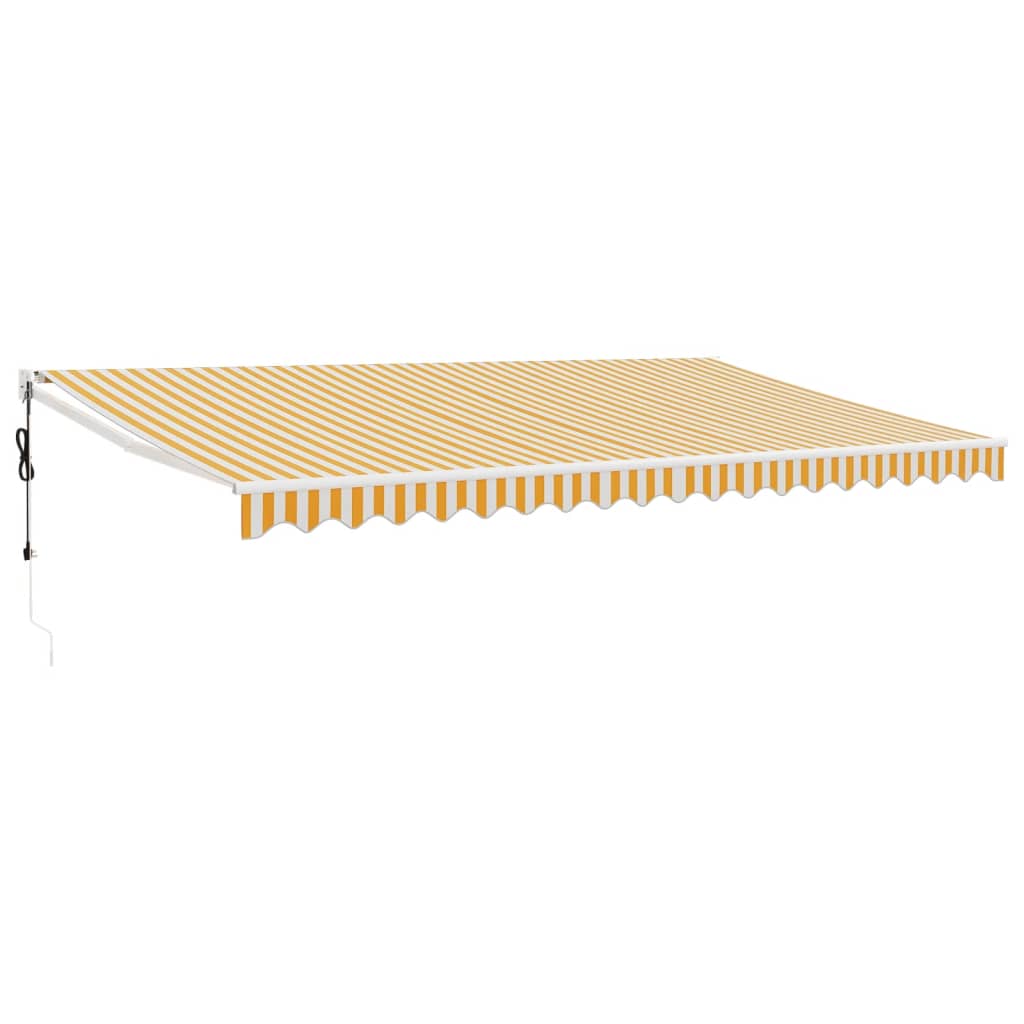 Tenda Sole Automatica Retrattile Gialla e Bianca 5x3 m - homemem39