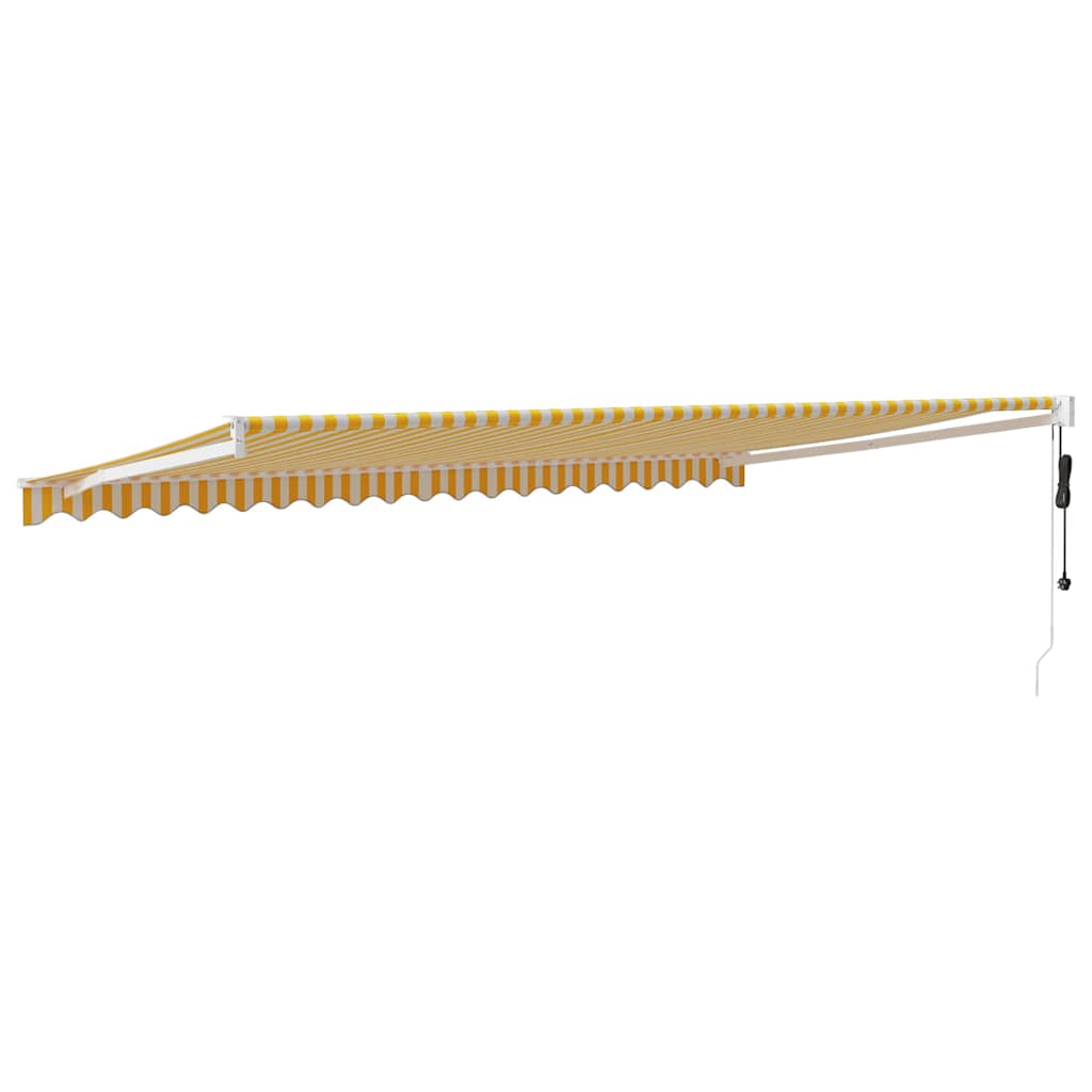 Tenda Sole Automatica Retrattile Gialla e Bianca 5x3 m - homemem39