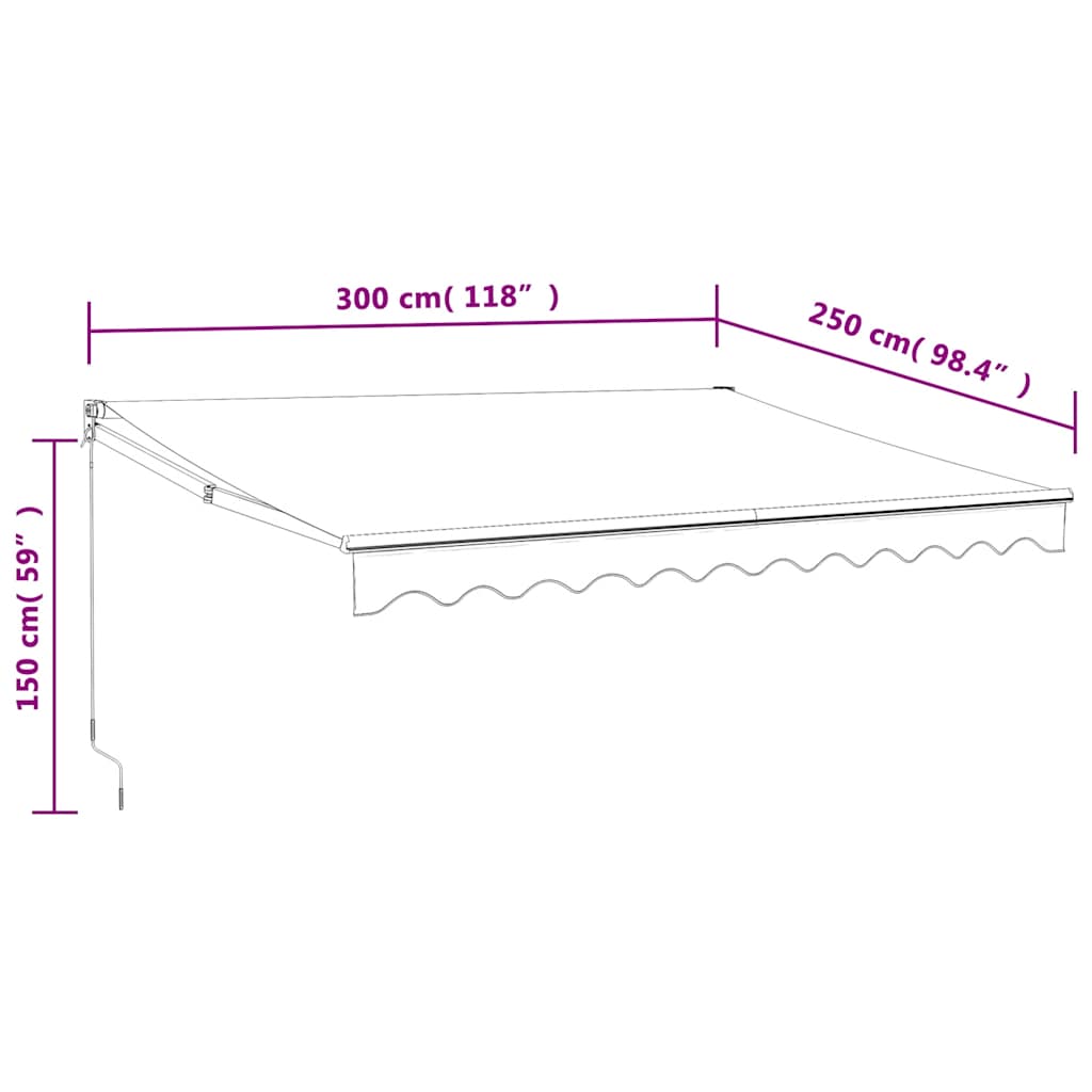 Tenda Sole Automatica Retrattile Antracite 3x2,5 m | homemem39