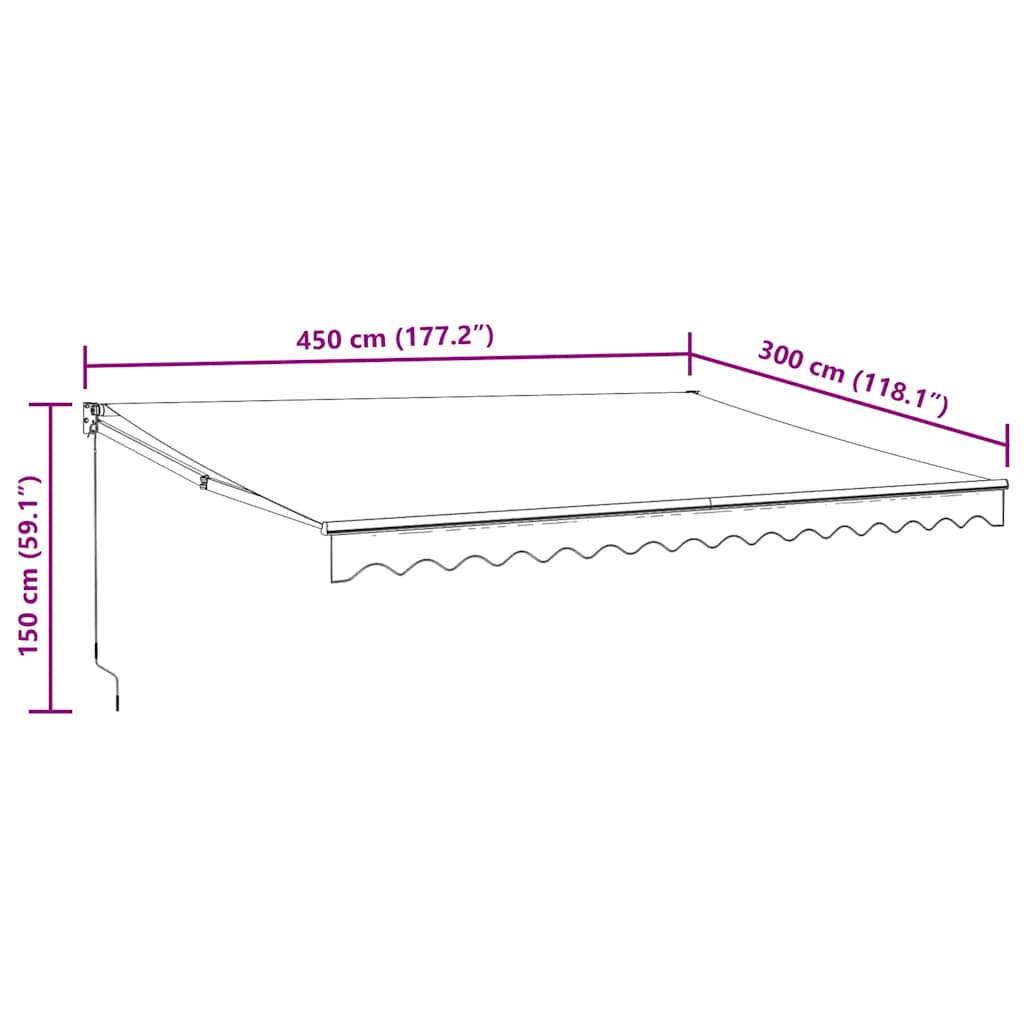 Tenda Sole Automatica Retrattile Antracite 4,5x3 m | homemem39
