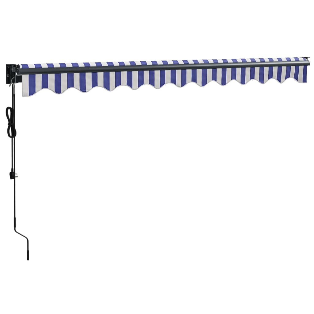 Tenda Sole Automatica Retrattile Blu e Bianca 3x2,5 m | homemem39
