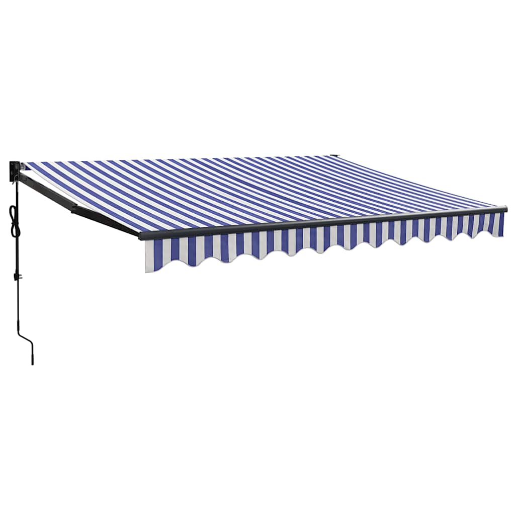 Tenda Sole Automatica Retrattile Blu e Bianca 3,5x2,5 m - homemem39