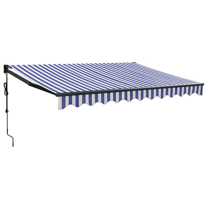 Tenda Sole Automatica Retrattile Blu e Bianca 3,5x2,5 m - homemem39