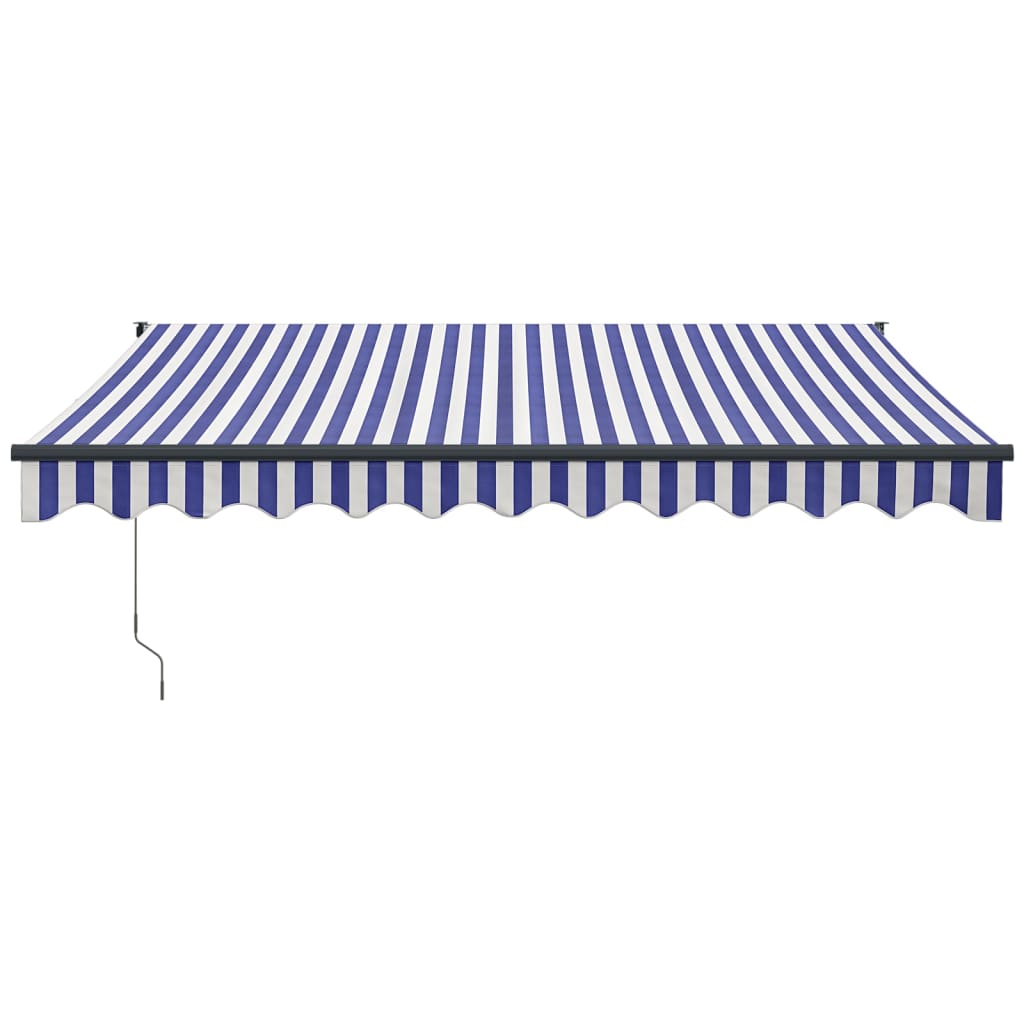 Tenda Sole Automatica Retrattile Blu e Bianca 3,5x2,5 m - homemem39